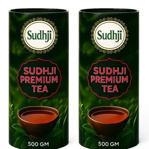 SUDHJI Premium Tea (Pack of 2) – 500 g × 2 | Blend of 5 Unique Upper Assam Leaves & Enriched with Orthodox Tea